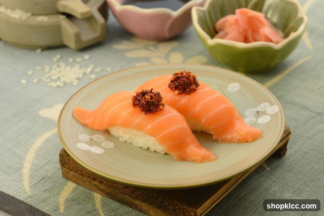 Salmon Sashimi with Ginger and Wasabi