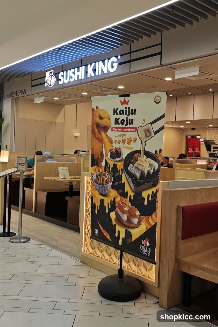 Sushi King Interior with Kaiju Keju Ad