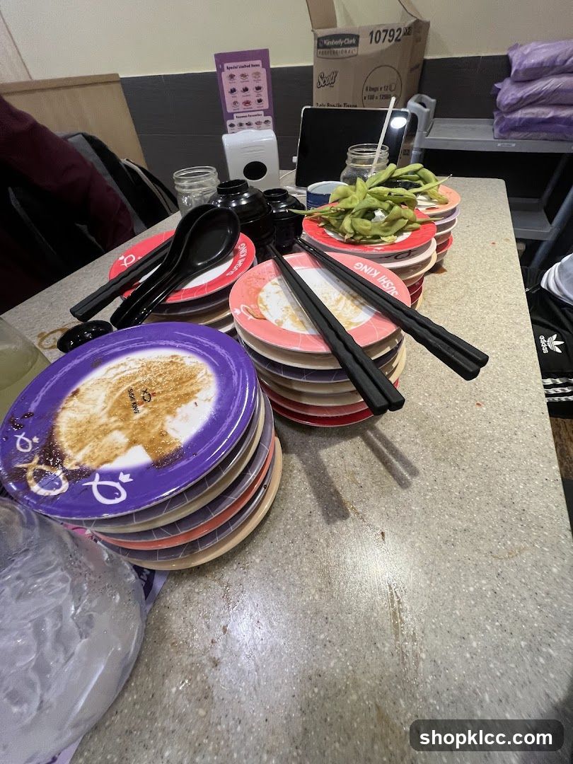 Used plates and cutlery on a table