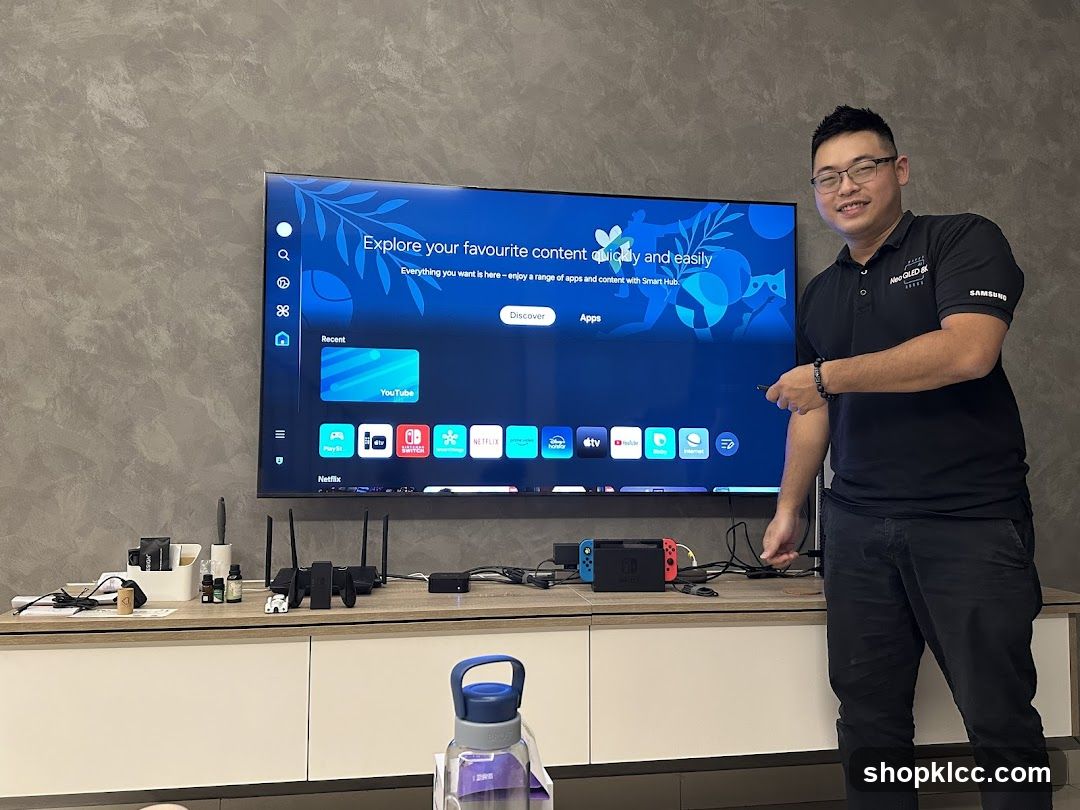 Samsung TV Setup with Staff Presentation