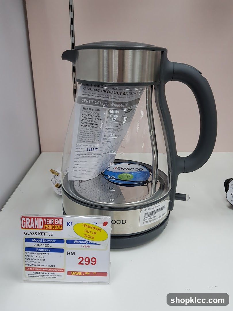 Kenwood Glass Kettle Display
