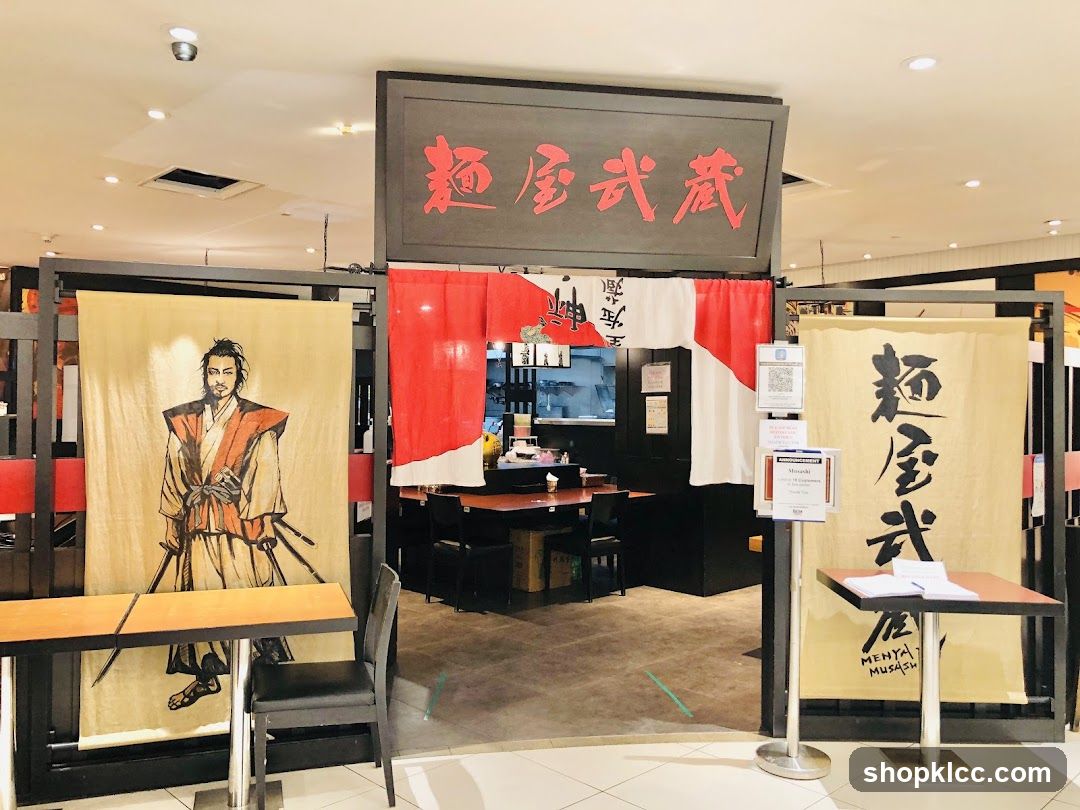 Restaurant Interior with Decorative Banners