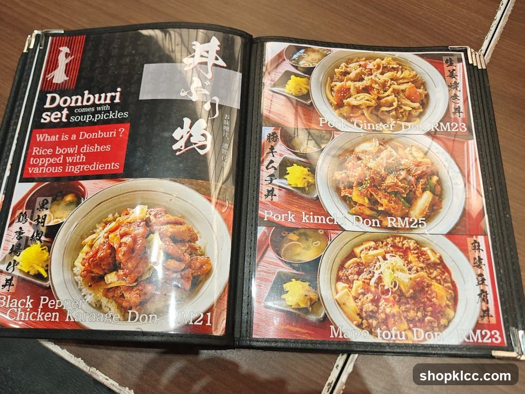 Donburi Set Menu