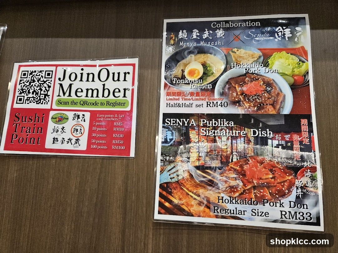 Restaurant Menu and Loyalty Card Display