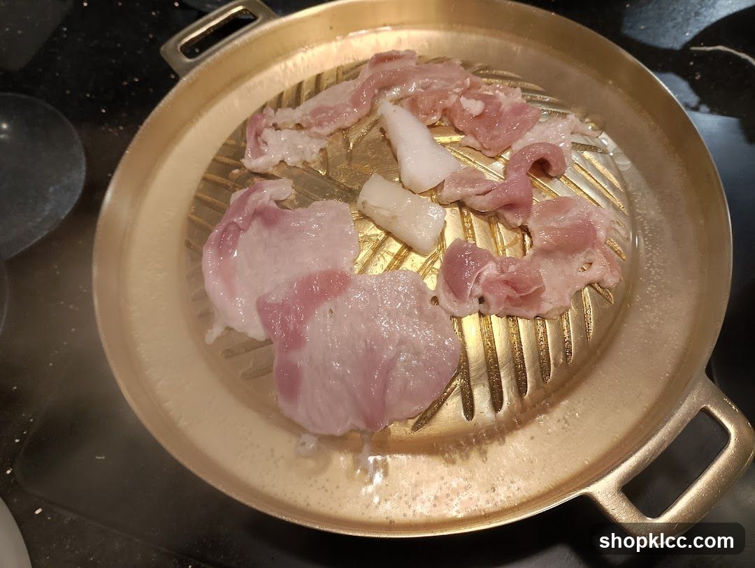 Grilled Meat on a Round Grill