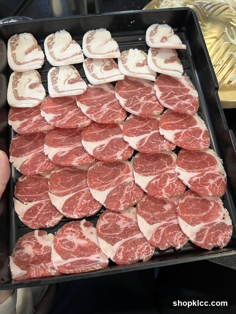 Raw Meat Slices on Tray