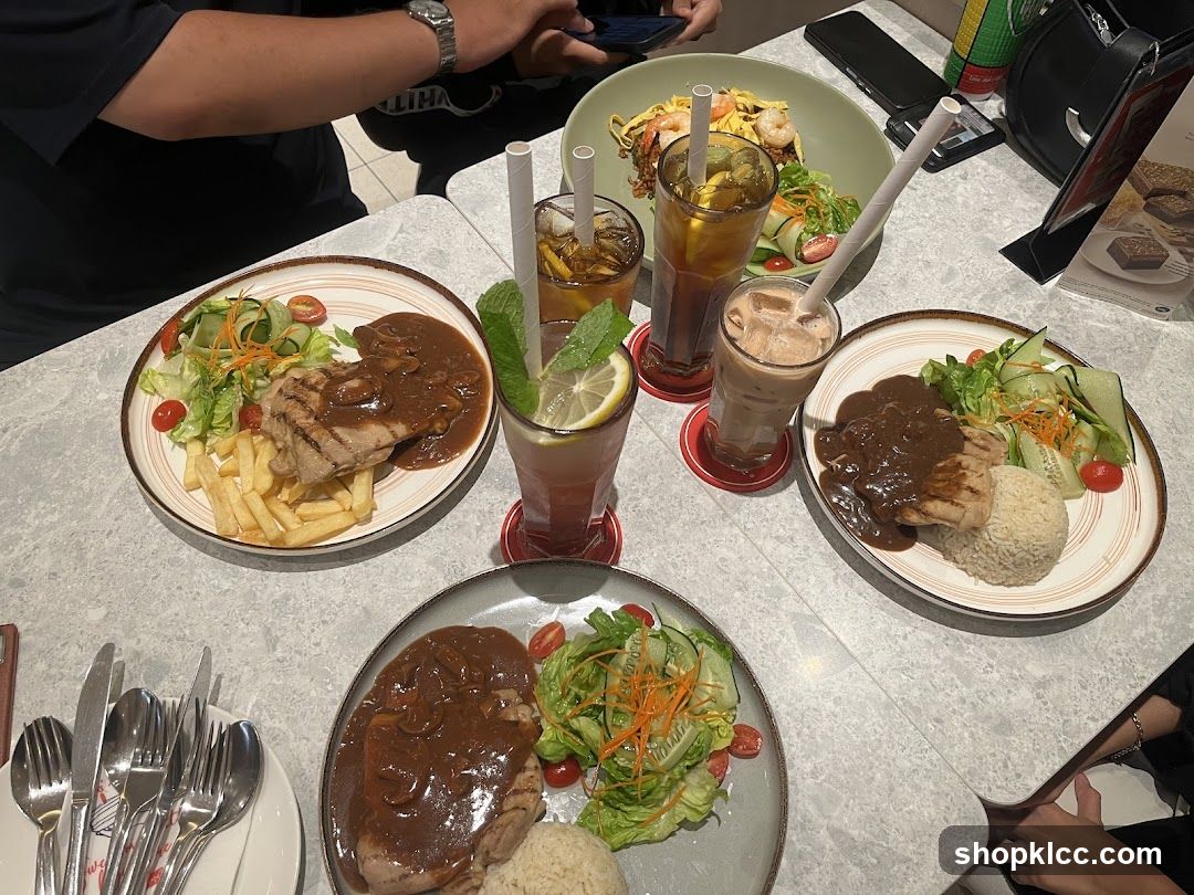 Diners Enjoying Meals