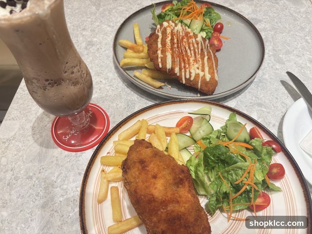 Fried Chicken and Fries with Salad