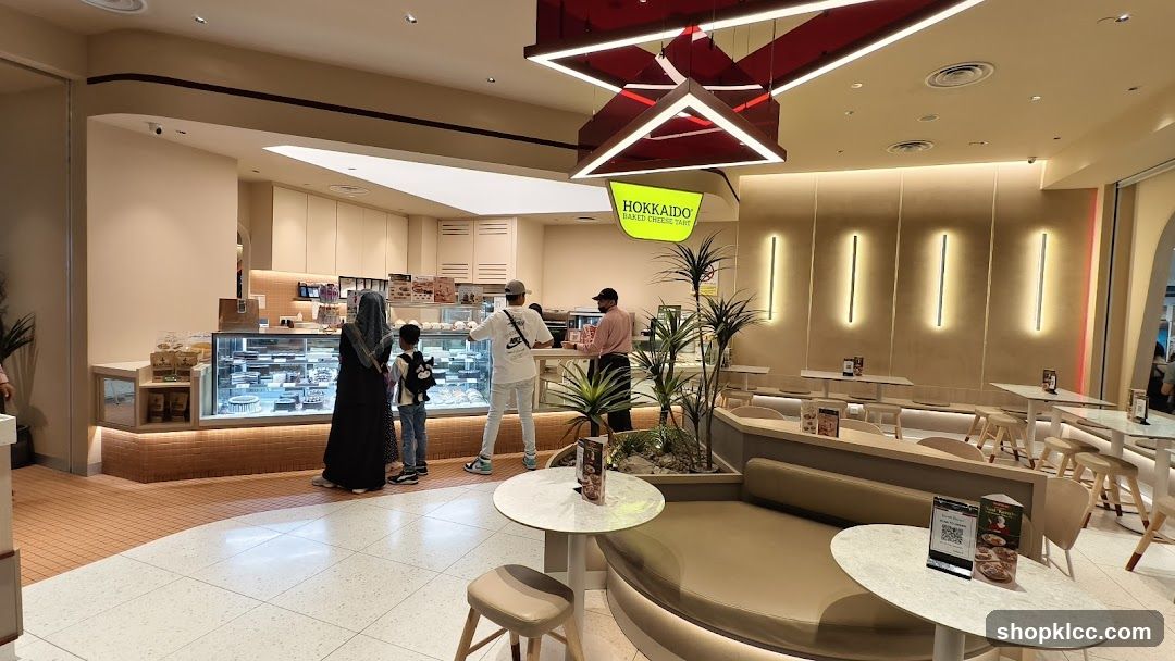 Modern Cafe Interior with Display Cases