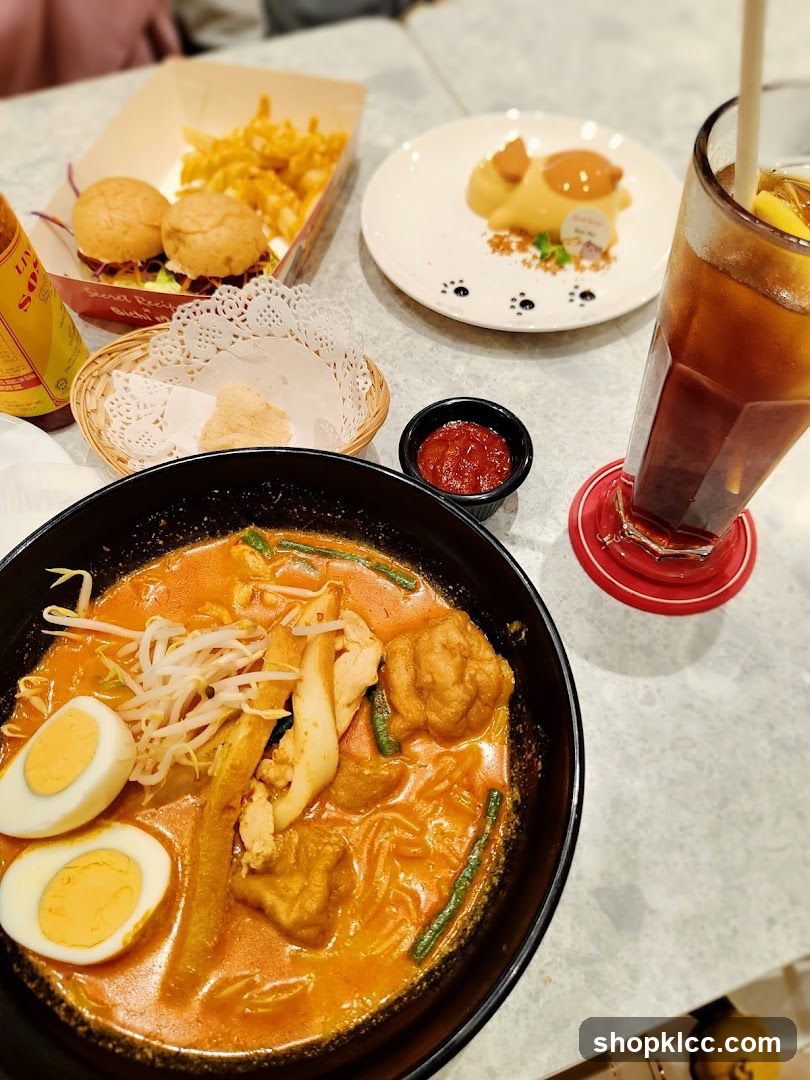 Table with food and drinks