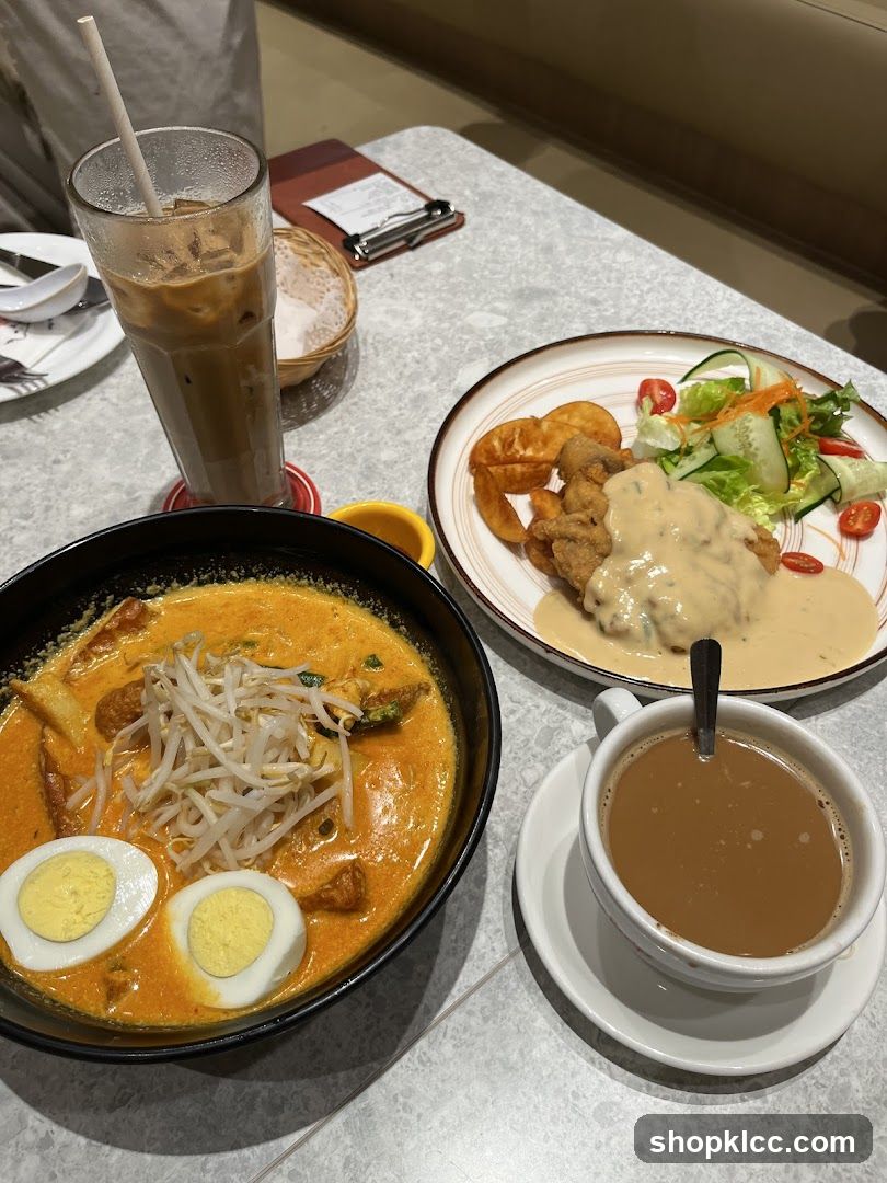 Table with food and drinks