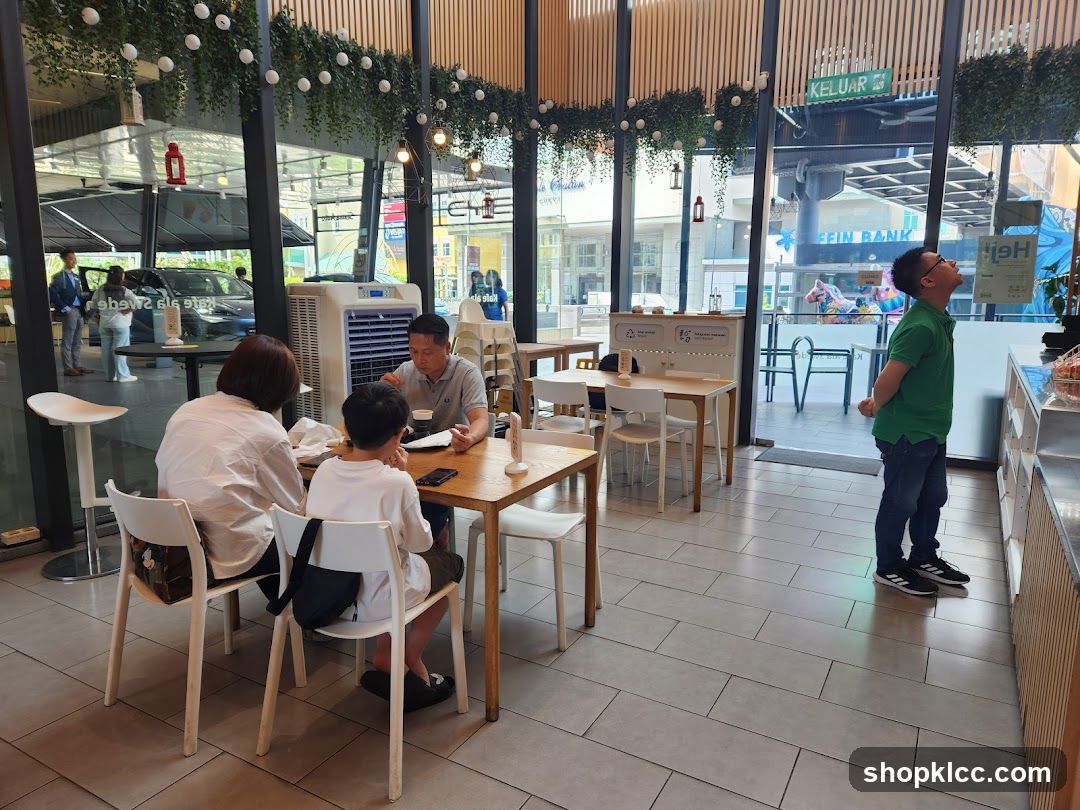 People dining in a cafe