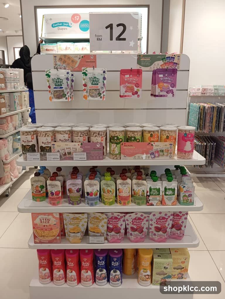 Baby Food and Diapers Display
