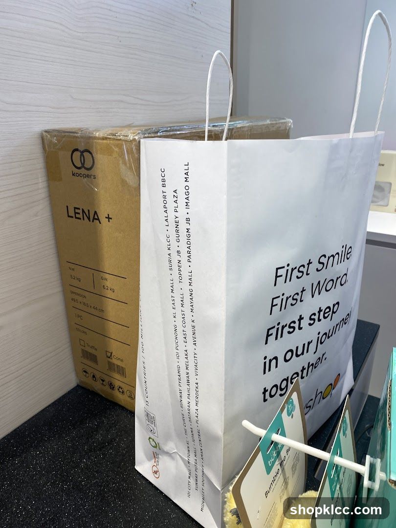 Shopping bags and a box