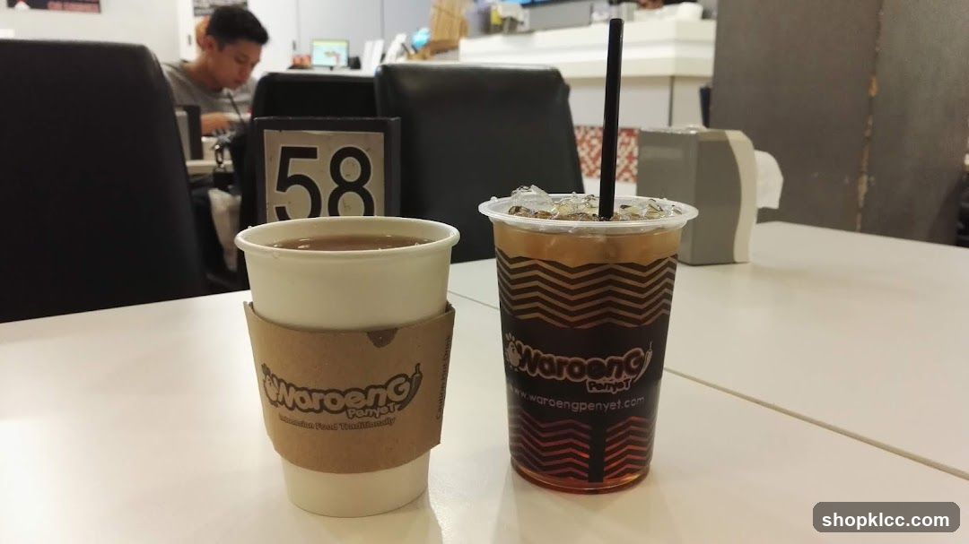 Two drinks on a table