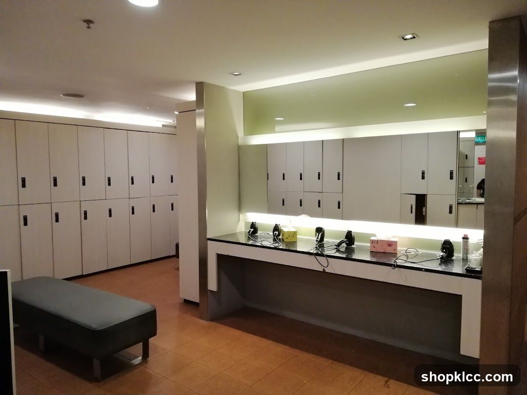 Locker Room with Hair Dryers