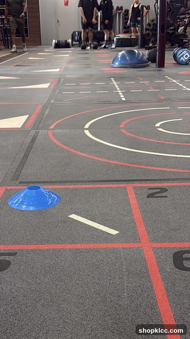 Gym Floor with Training Equipment