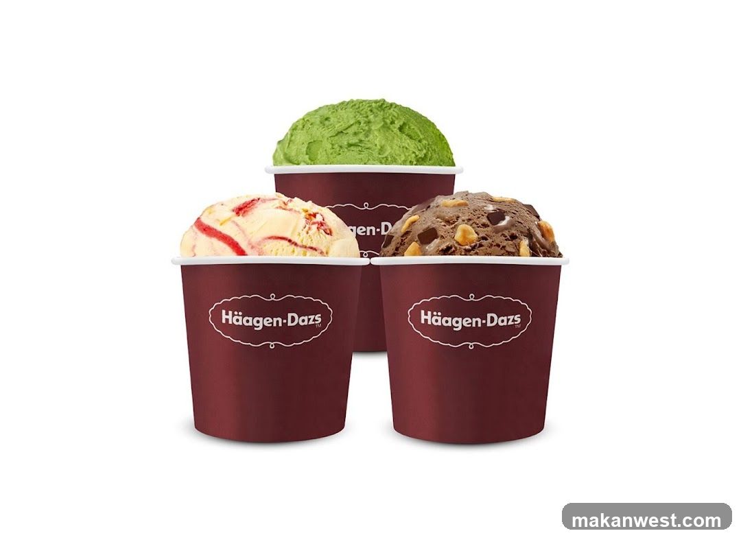 Three cups of ice cream
