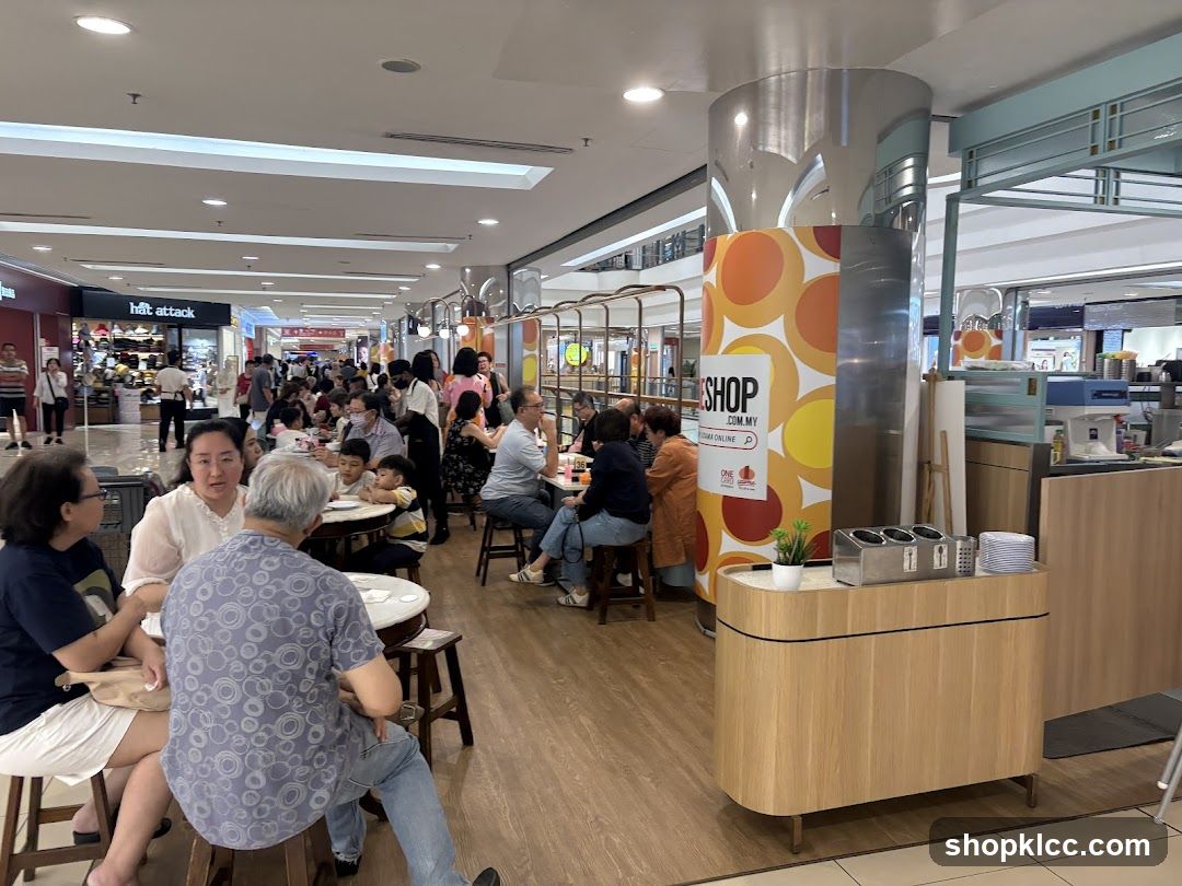 Busy cafe in a shopping mall