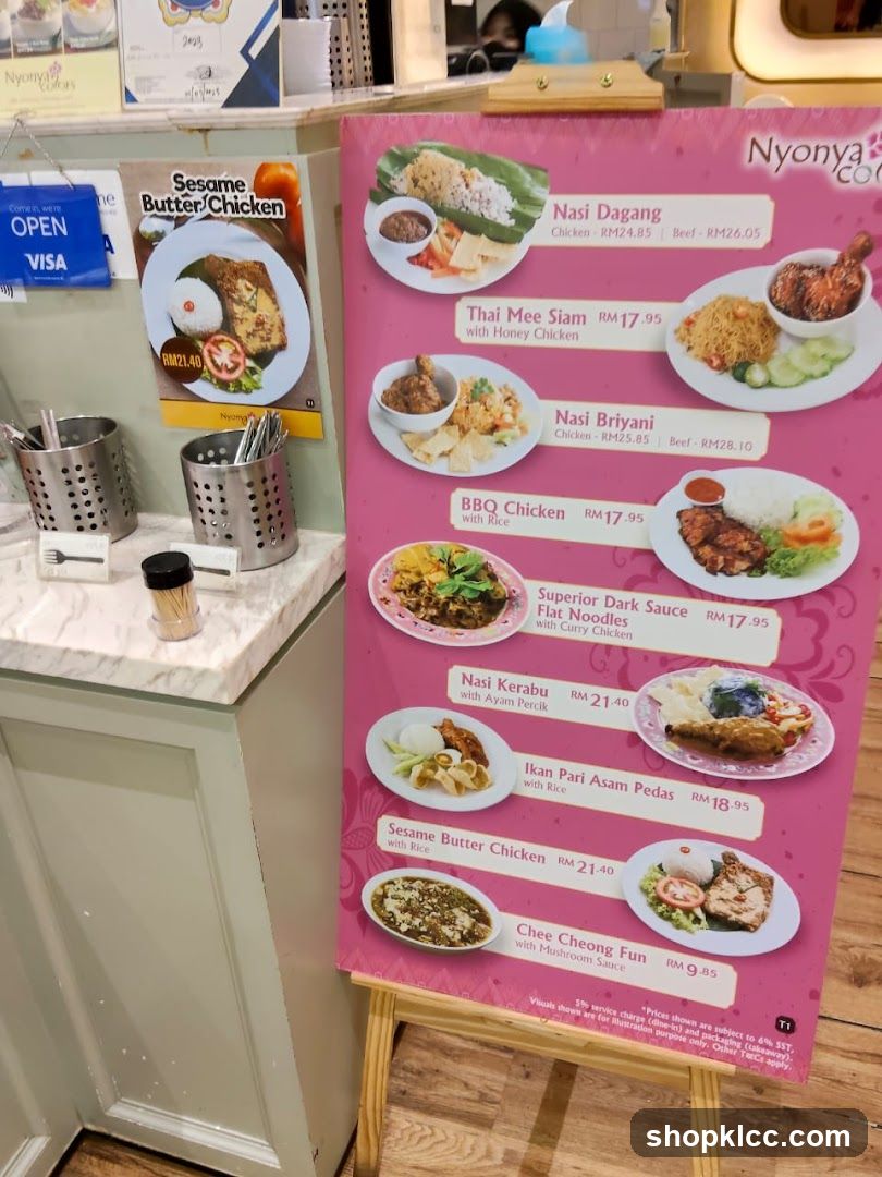 Nyonya Colors Menu