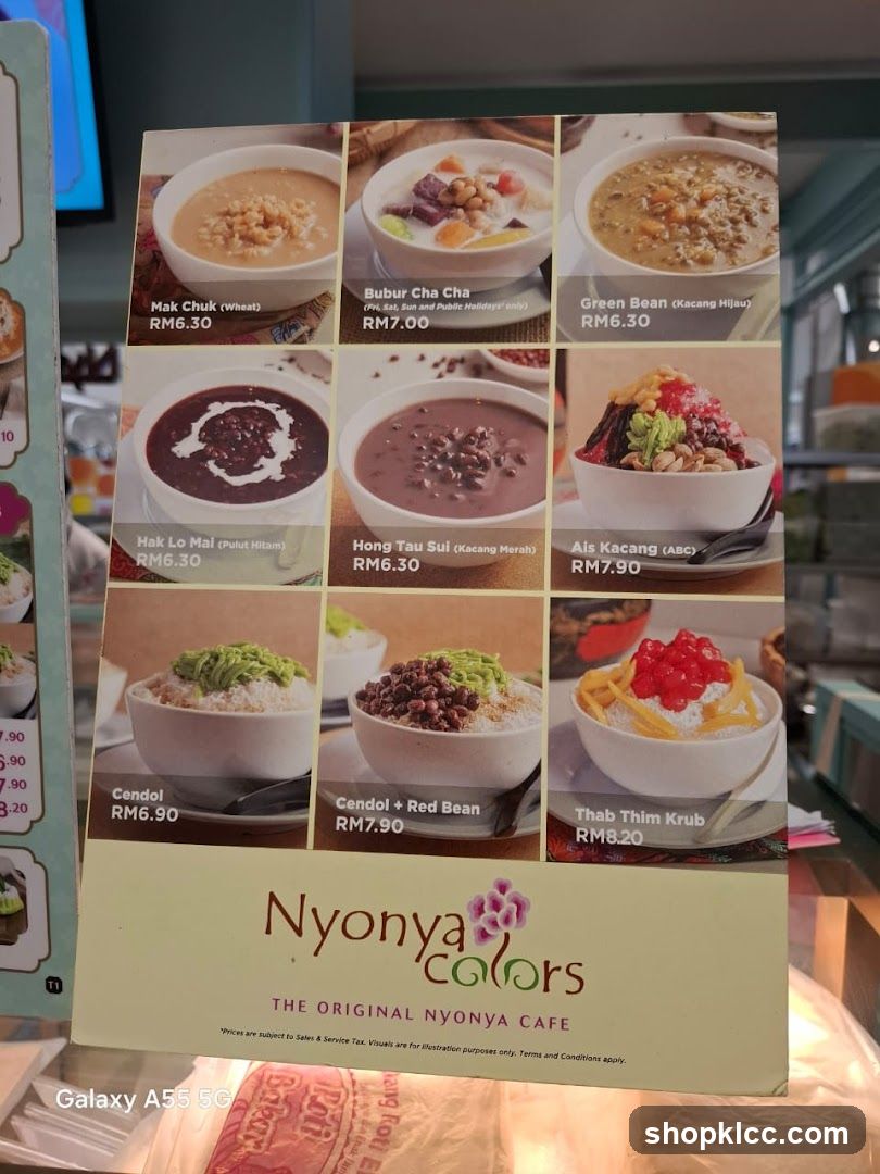 Nyonya Colors Menu