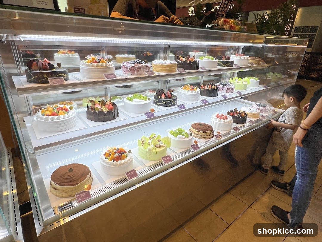 Cakes in a Display Case