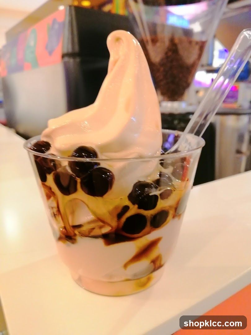 Soft Serve Ice Cream with Boba