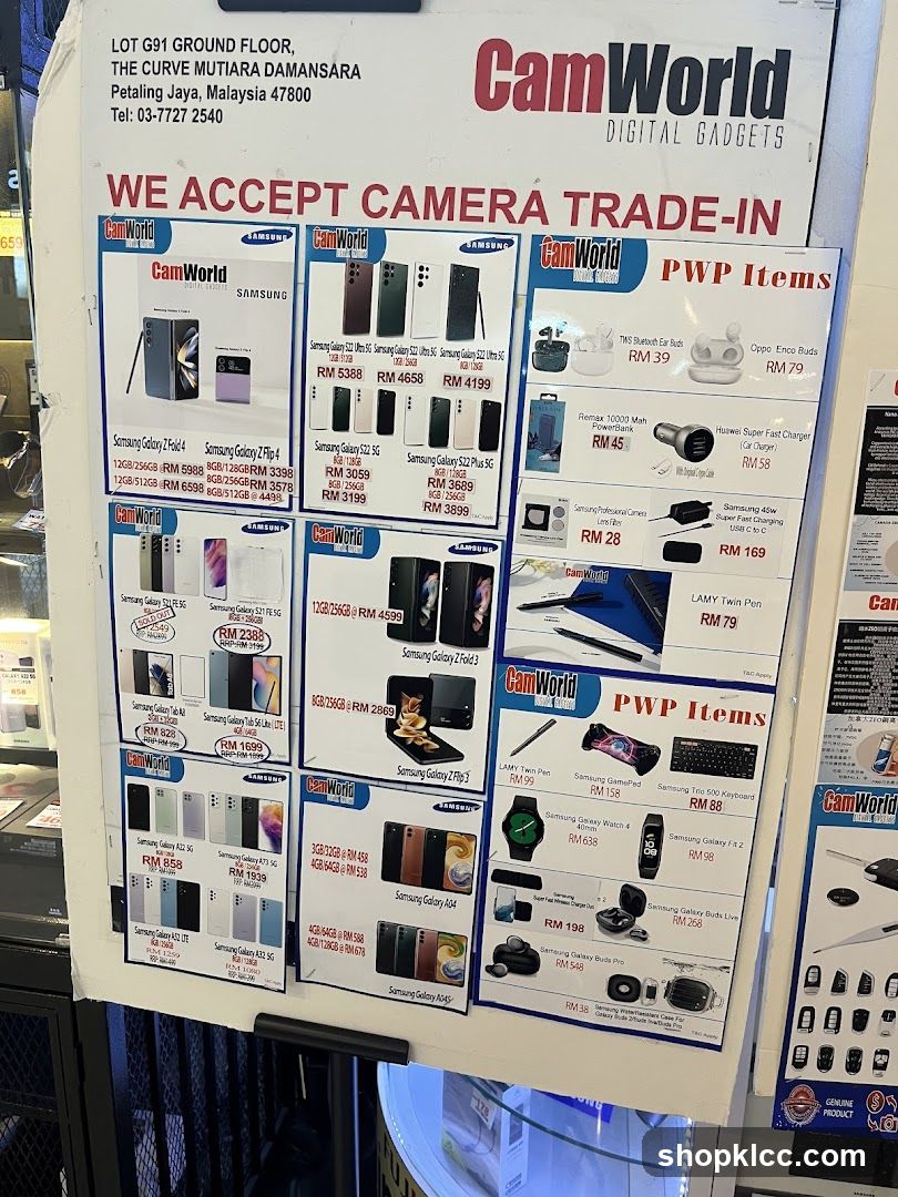 CamWorld Digital Gadgets Price List
