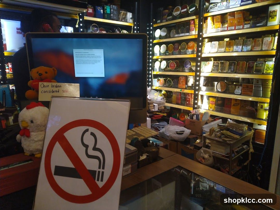 Smoking Prohibited Sign in Store Interior