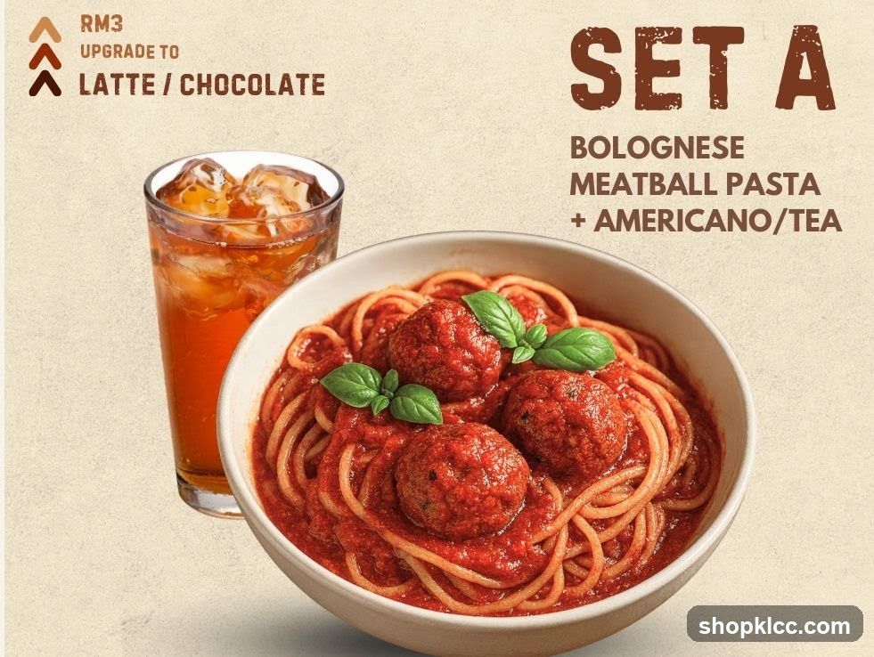 Set A - Bolognese Meatball Pasta with Drink