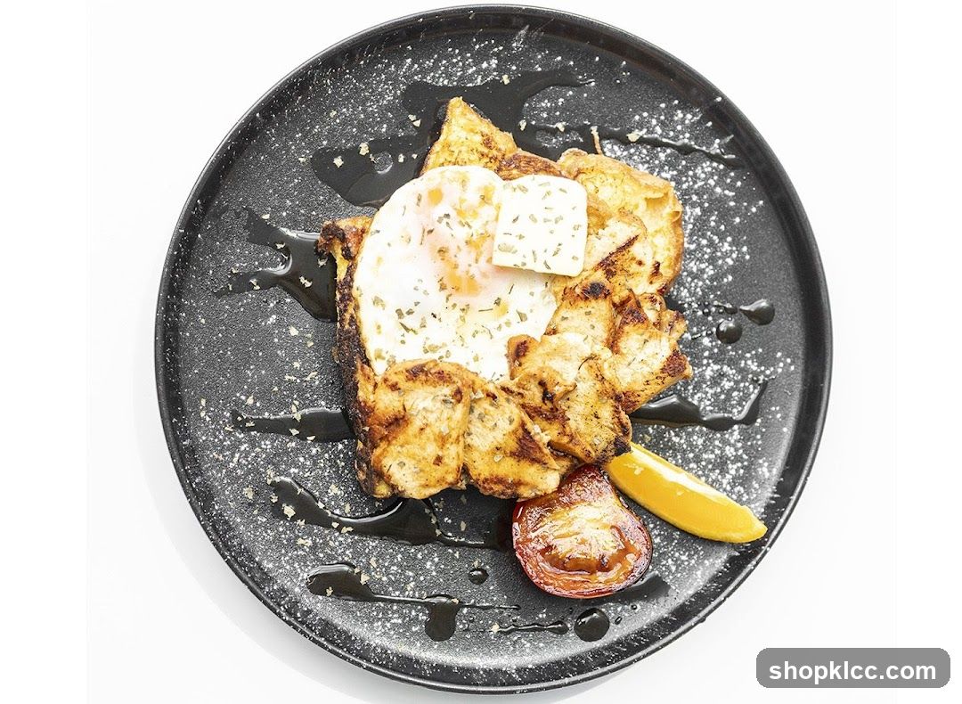 French Toast with Fried Egg and Roasted Tomato