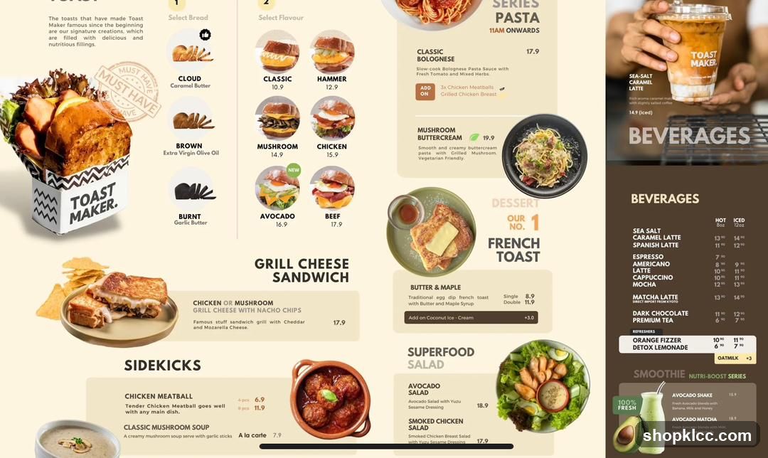 Toast Maker Menu