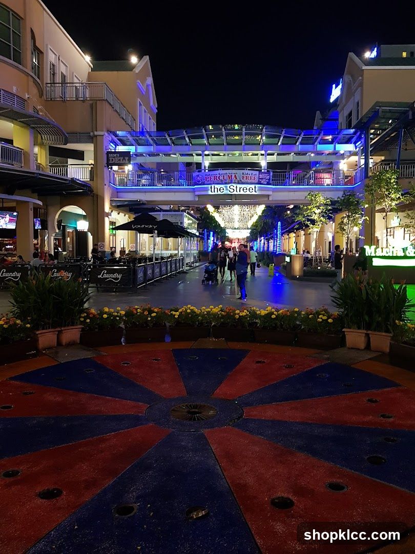 Nighttime Shopping Street Scene