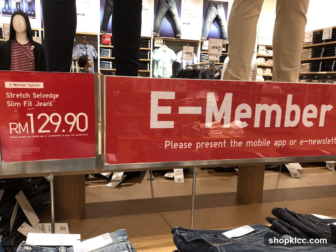 E-Member Sale Signage in Clothing Store
