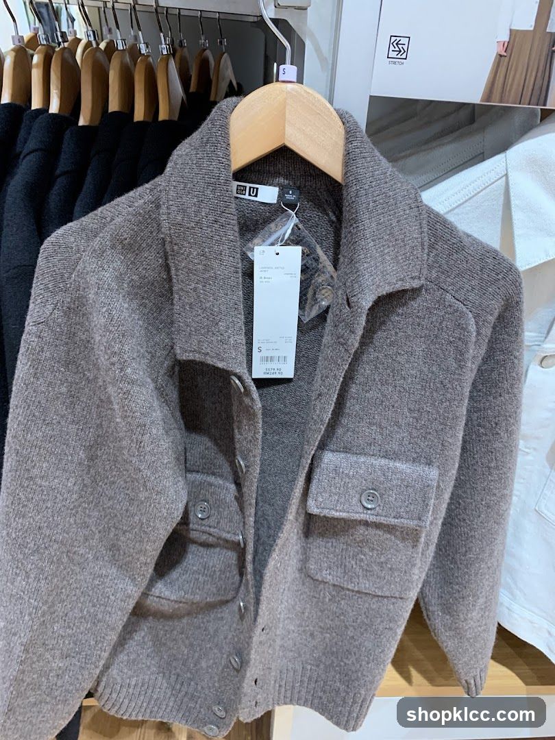 Gray Knit Cardigan on Display