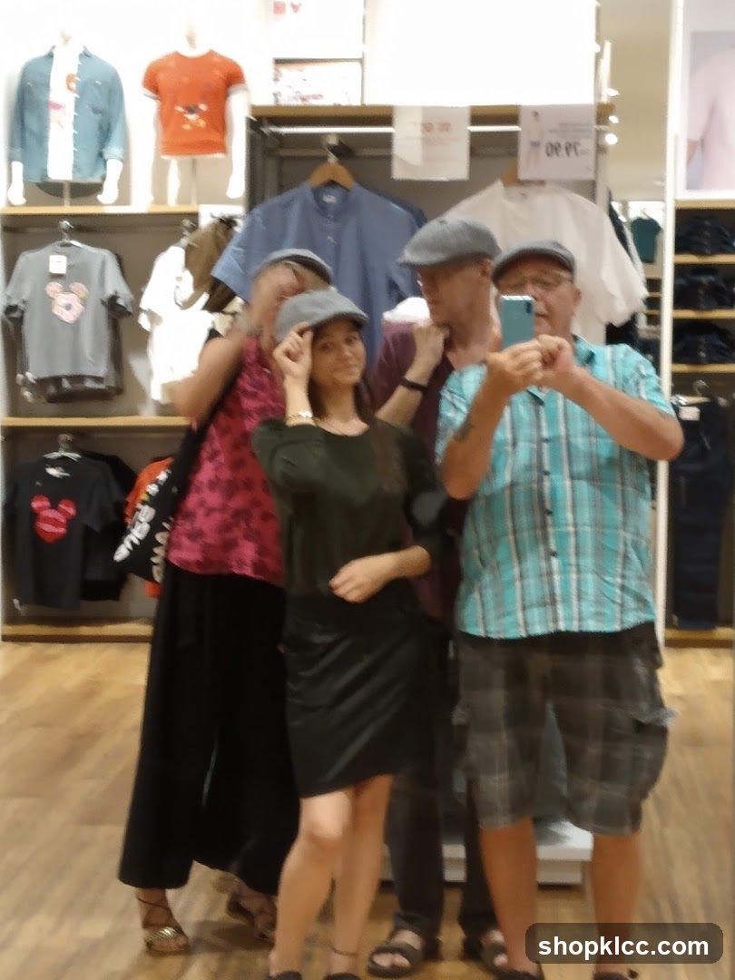 Group in clothing store