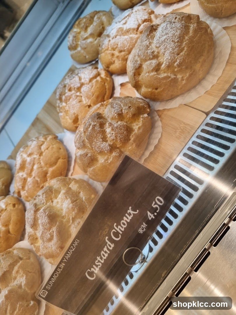 Custard Choux Pastries Display