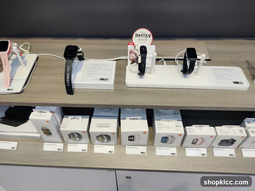 Smartwatches and accessories display