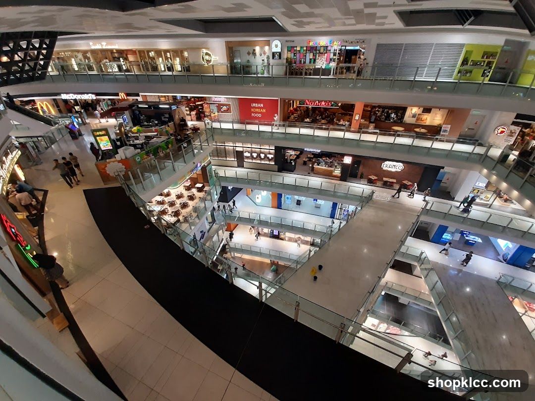 Multi-level shopping mall interior