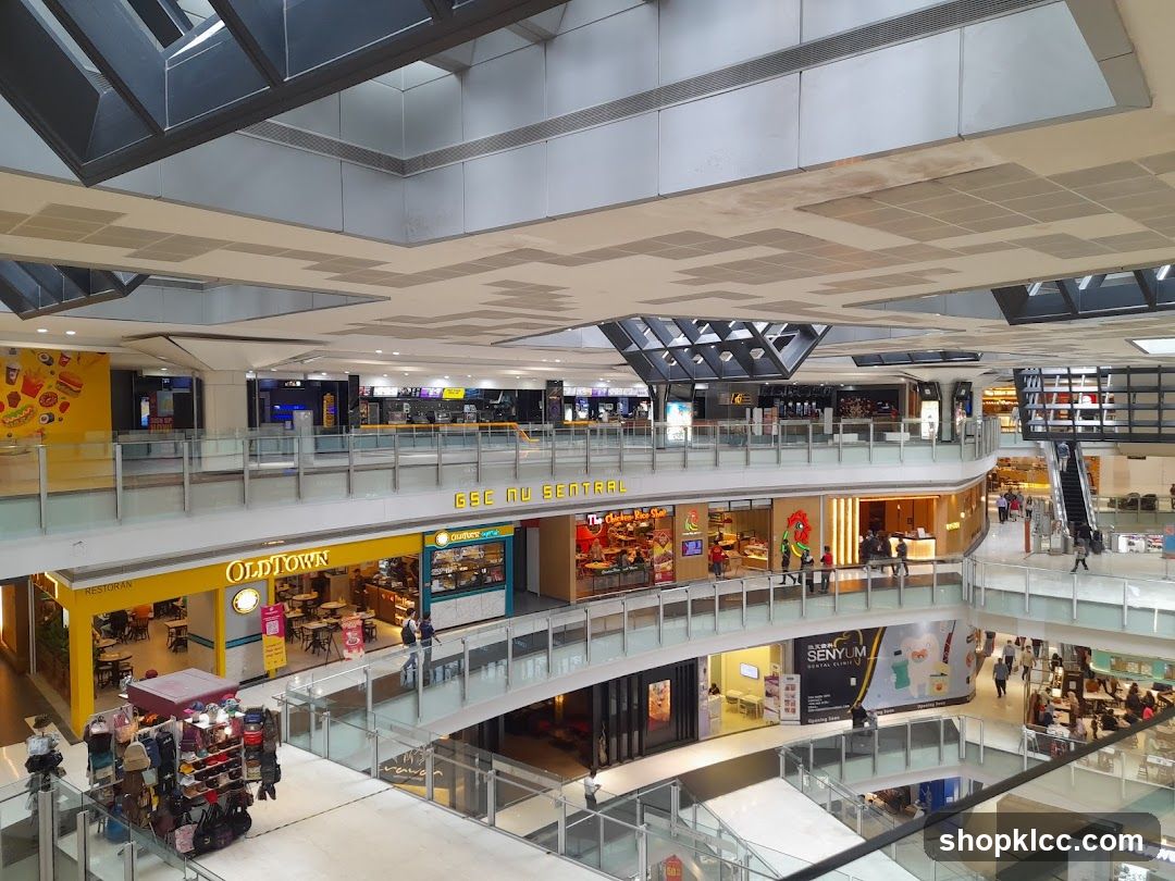 Interior of a multi-level shopping mall