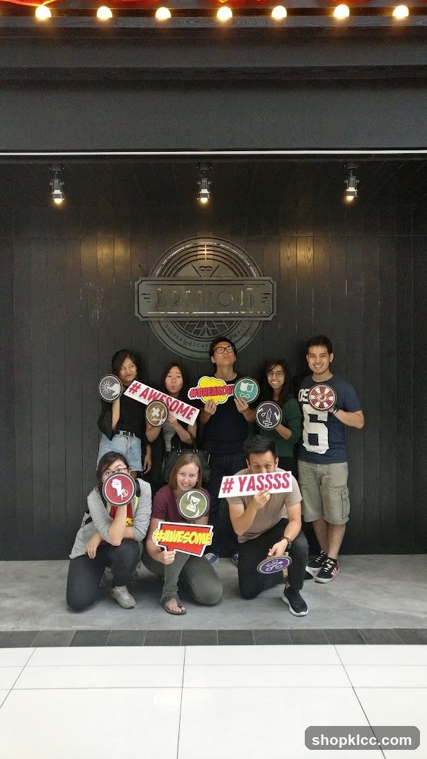 Group posing with props