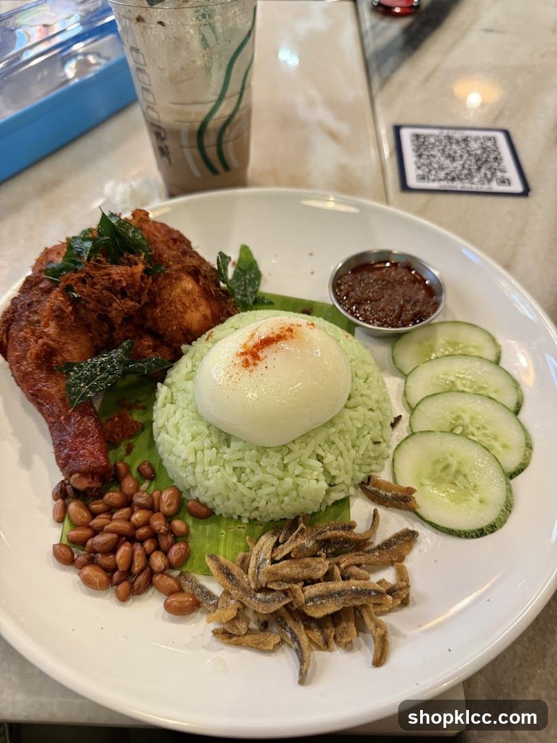 Nasi Lemak with Fried Chicken