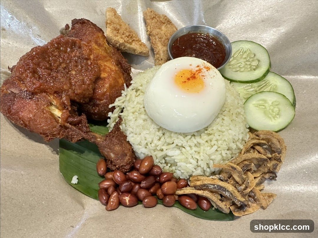 Nasi Lemak with Fried Chicken
