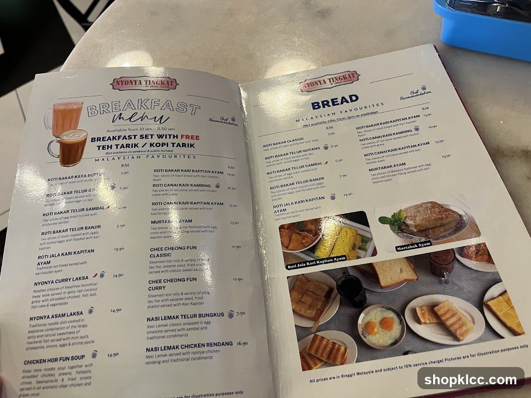 NYONYA TINGKAT BREAKFAST MENU