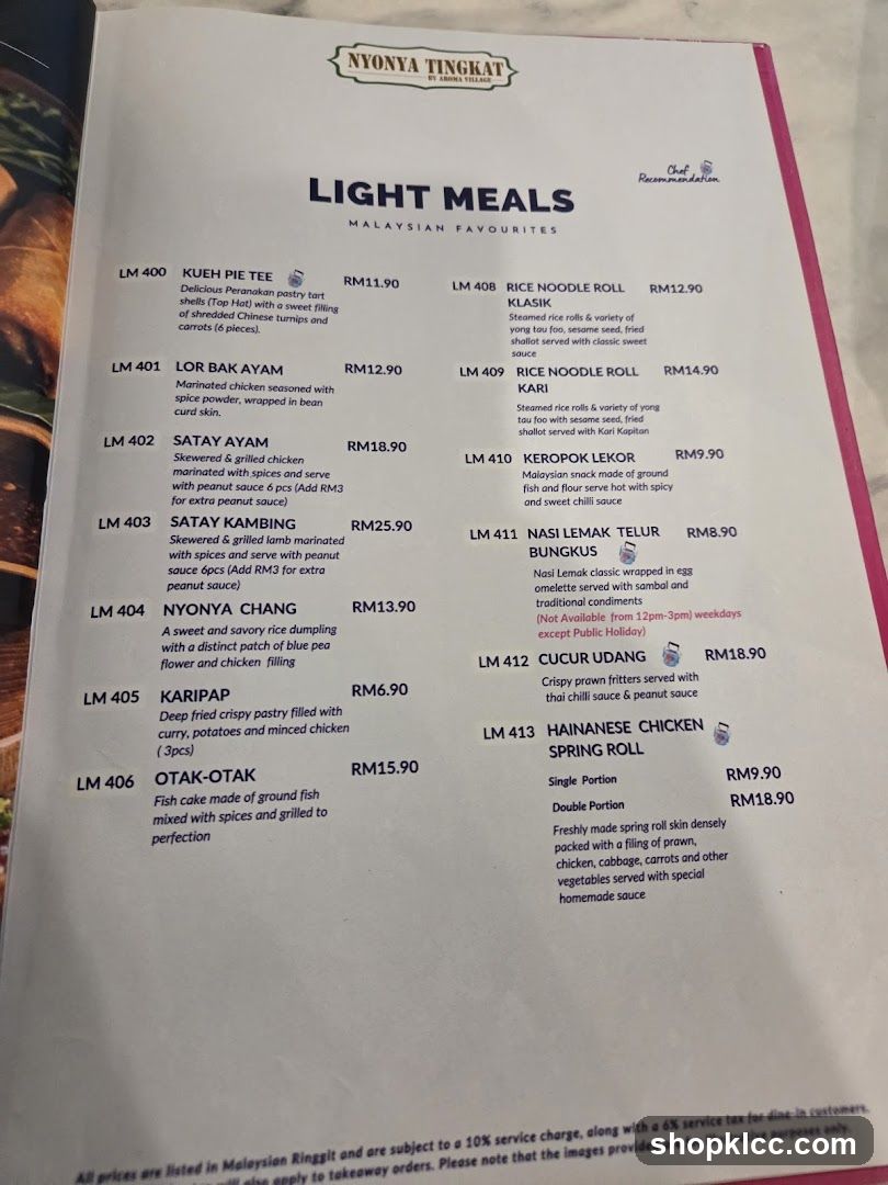 NYONYA TINGKAT LIGHT MEALS