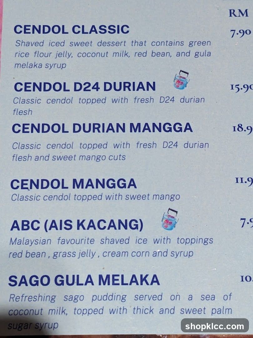 Dessert Menu