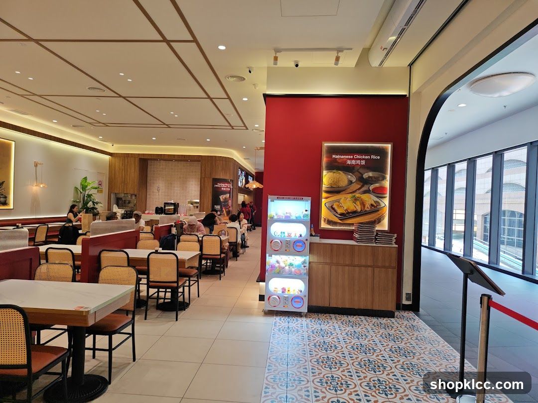 Restaurant Interior with Hainanese Chicken Rice Poster