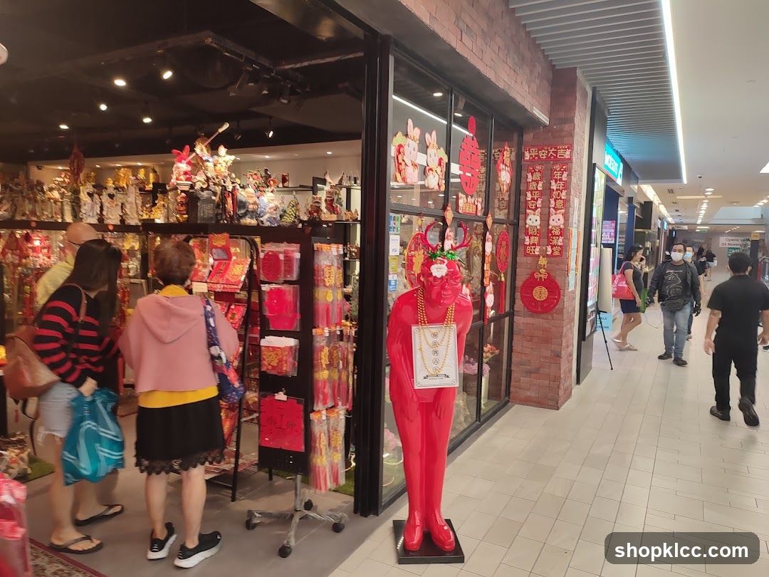 Red Statue Shop Interior