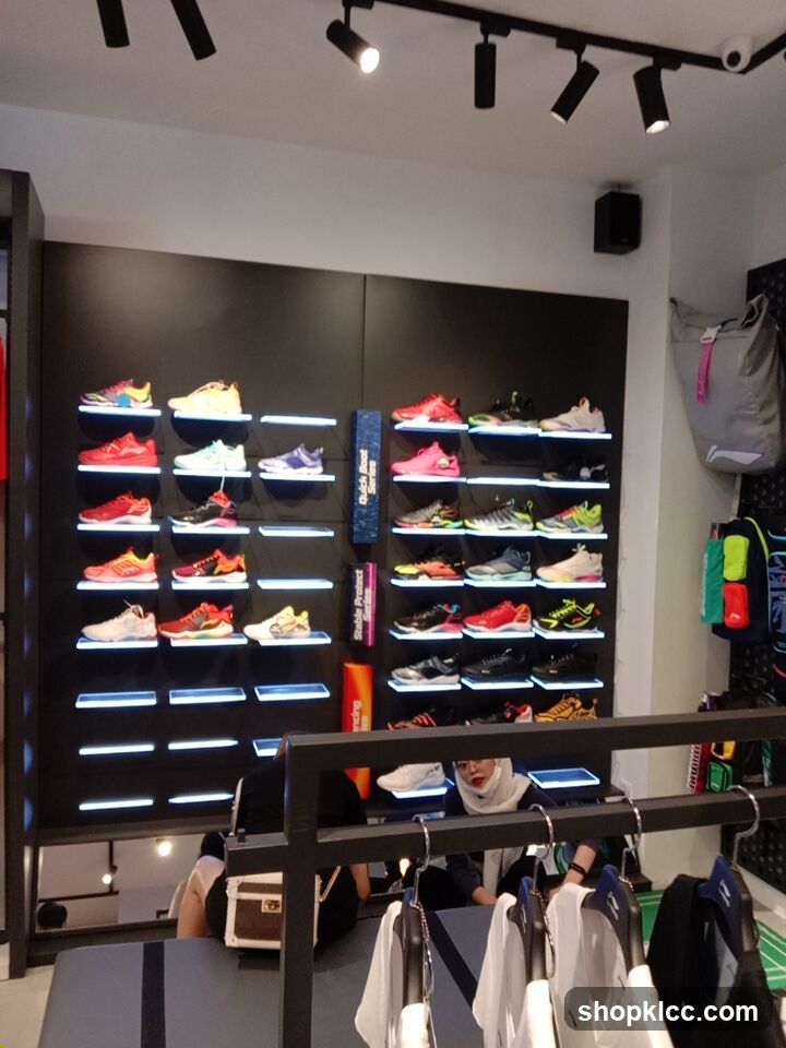 Shoe Display Wall in Store Interior