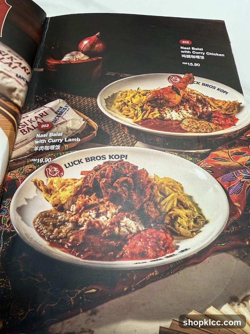 Luck Bros Kopi Menu